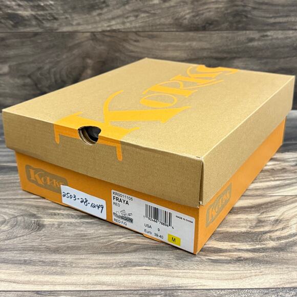 NIB Korks by Kork Ease 9M Fraya Leather Slingback Platform Wedge Sandal Red - Picture 11 of 12